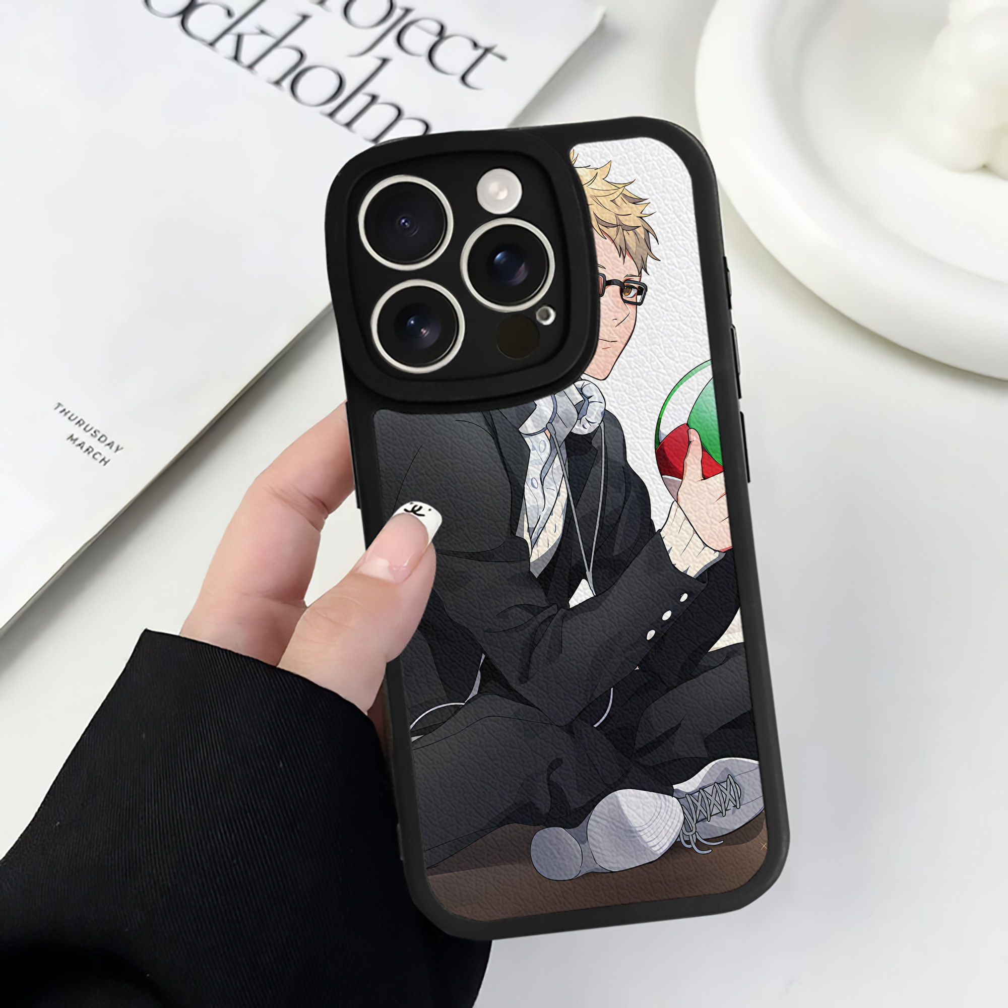 （画像用） ハイキュー!! Haikyu!! 【iPhone 16シリーズ対応】シリコンスマホケース（レザー調） 材質：シリコン